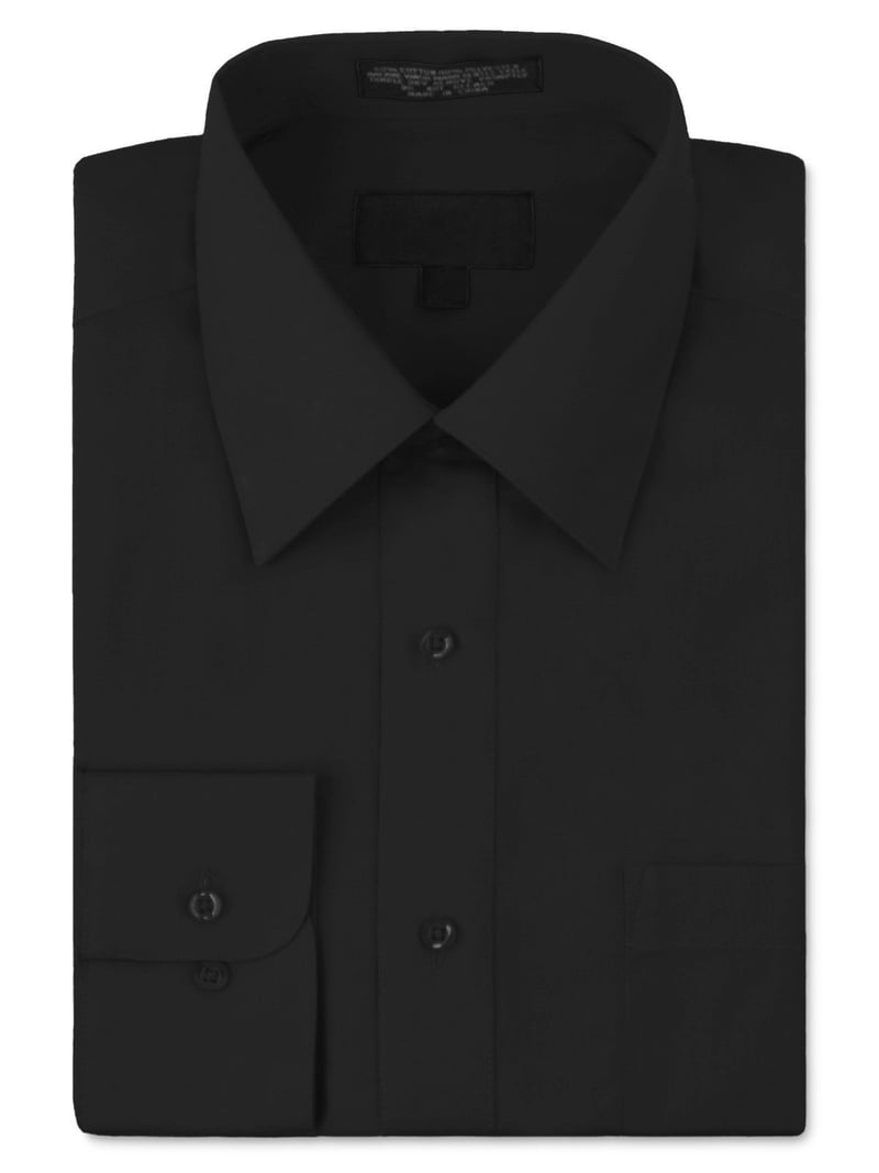 dress shirt black buttons VKWEAR Men's Classic Fit Long Sleeve Wrinkle Resistant Button-Up Shirt, M, Size: Medium, Black Buttons Collar Style Classic Western Button Down with