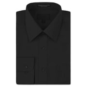 Mens Classic Fit Long Sleeve Wrinkle Resistant Button Down Premium Dress Shirt Black,S