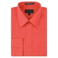 thumbnail image 1 of Men's Classic Fit Long Sleeve Wrinkle Resistant Button Down Premium Dress Shirt (Coral,4XL), 1 of 4