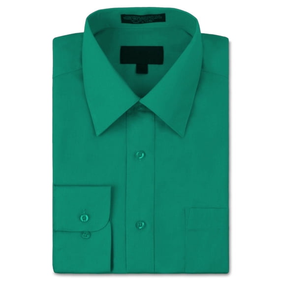 Men's Classic Fit Long Sleeve Wrinkle Resistant Button Down Premium Dress Shirt (Esmeralda, M)
