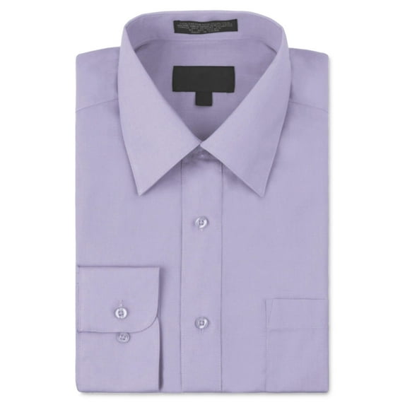 Men's Classic Fit Long Sleeve Wrinkle Resistant Button Down Premium Dress Shirt (Lilac, XL)
