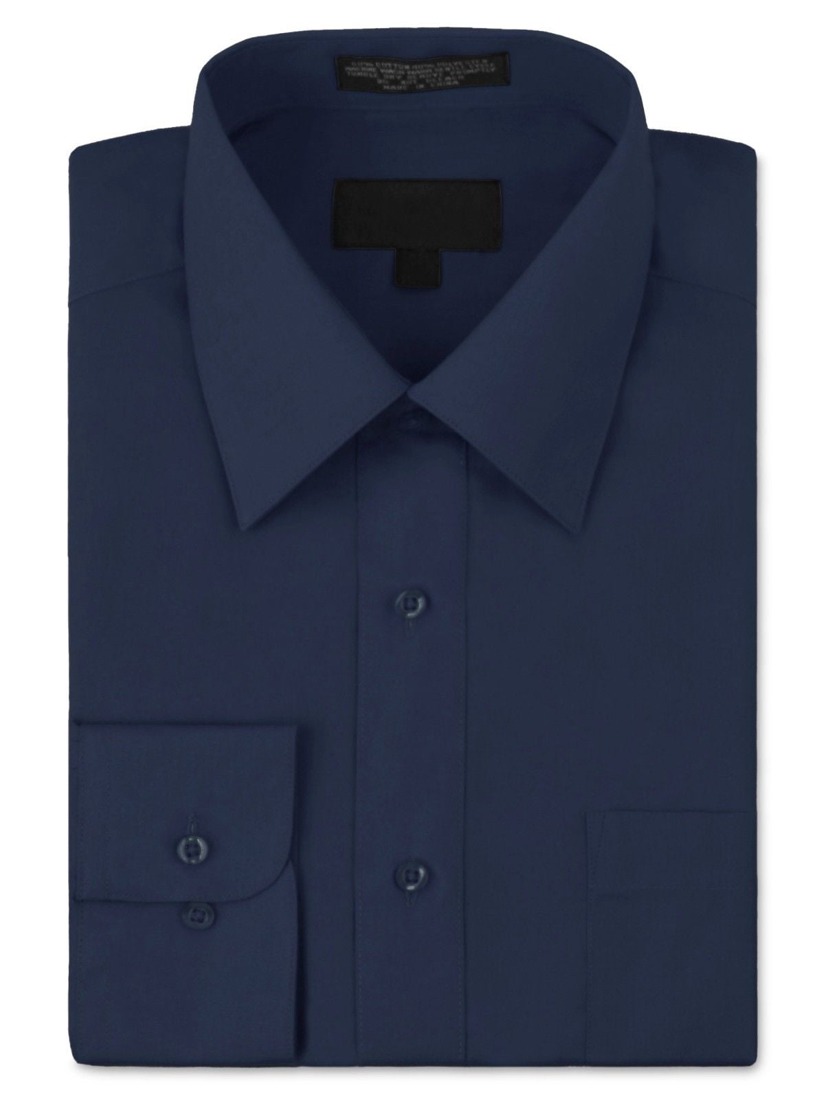Men's Classic Fit Long Sleeve Wrinkle Resistant Button Down Premium Dress  Shirt (Navy,XL) - Walmart.com