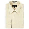 thumbnail image 1 of Men's Classic Fit Long Sleeve Wrinkle Resistant Button Down Premium Dress Shirt (Off-White, 3XL), 1 of 4