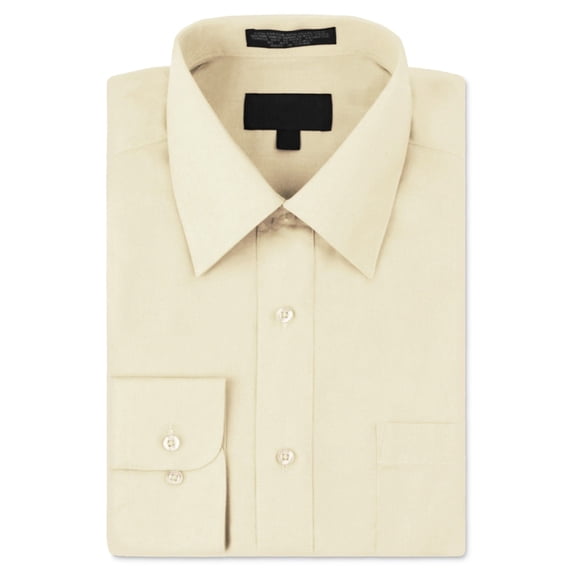 Men's Classic Fit Long Sleeve Wrinkle Resistant Button Down Premium Dress Shirt (Off-White, 3XL)