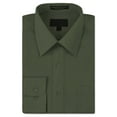 thumbnail image 1 of Men's Classic Fit Long Sleeve Wrinkle Resistant Button Down Premium Dress Shirt (Olive, 3XL), 1 of 4