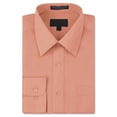 thumbnail image 1 of Men's Classic Fit Long Sleeve Wrinkle Resistant Button Down Premium Dress Shirt (Peach, M), 1 of 4