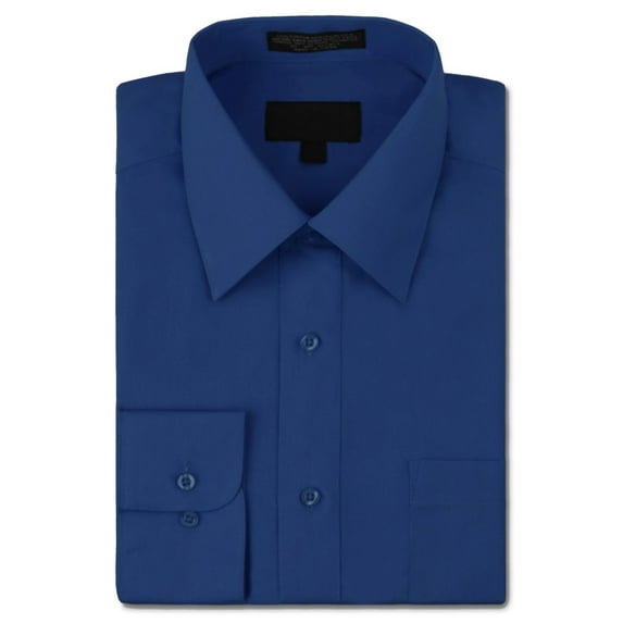 Men's Classic Fit Long Sleeve Wrinkle Resistant Button Down Premium Dress Shirt (Royal Blue,XL)