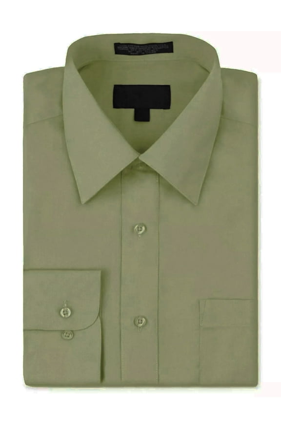 Men's Classic Fit Long Sleeve Wrinkle Resistant Button Down Premium Dress Shirt (Sage Green, XL)