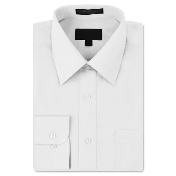 Men's Classic Fit Long Sleeve Wrinkle Resistant Button Down Premium Dress Shirt (White,L)