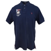 Mens Classic Fit Mesh Nautical Short Sleeve Polo Shirt-HN-S