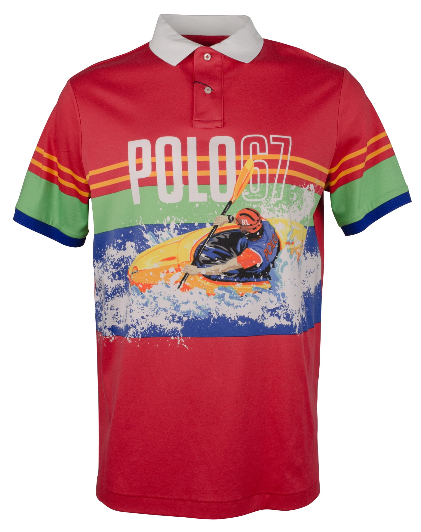 Men's Classic Fit POLO67 Short Sleeve Polo Shirt Rd Medium