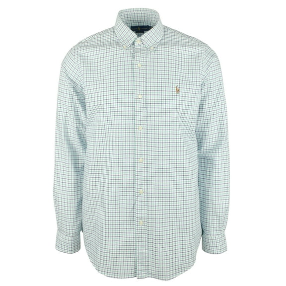 Men's Classic Fit Plaid Long Sleeves Oxford Shirt-N-XL