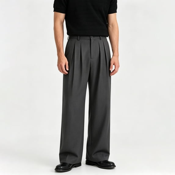 Men's Classic Fit Plain Weave Wrinkle-Resistant Casual Pants S-XL