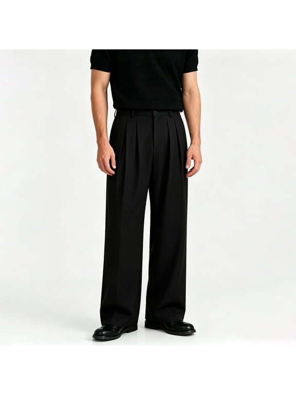 Men's Classic Fit Plain Weave Wrinkle-Resistant Casual Pants S-XL