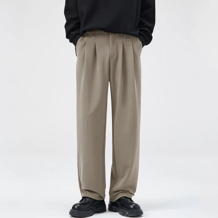 Men's Classic Fit Pleated Cuffed Microfiber Dress Pants Formal Business S-XL
