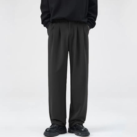 Men's Classic Fit Pleated Cuffed Microfiber Dress Pants Formal Business S-XL