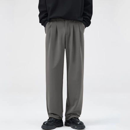 Men's Classic Fit Pleated Cuffed Microfiber Dress Pants Formal Business S-XL