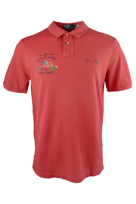 Men's Classic Fit RL New York Polo Shirt Rd Medium