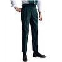ZQUUVOU Men's Classic Fit Velvet Dress Pants Slim Fit Comfort Suit Elastic Waist Full Length Pants A-Green