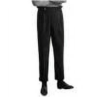 Men's Classic Fit Velvet Dress Pants Slim Fit Comfort Suit Elastic Waist Full Length Pants C-Black