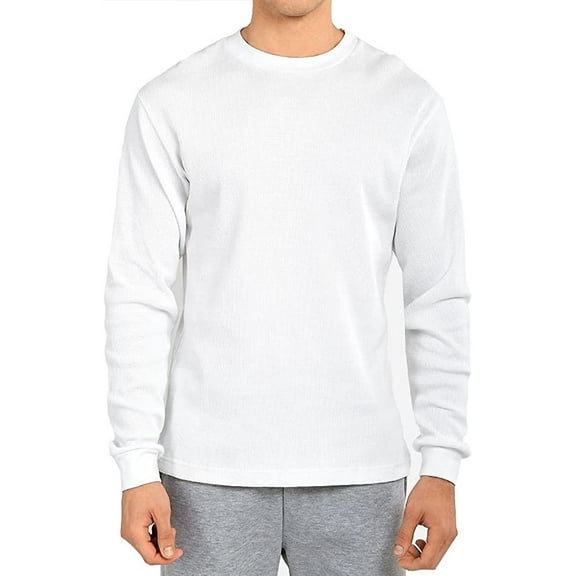 Men's Classic Fit Waffle-Knit Heavy Thermal Shirt Large, White