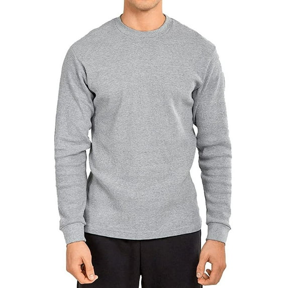 Men's Classic Fit Waffle-Knit Heavy Thermal Shirt Medium, Heather Grey
