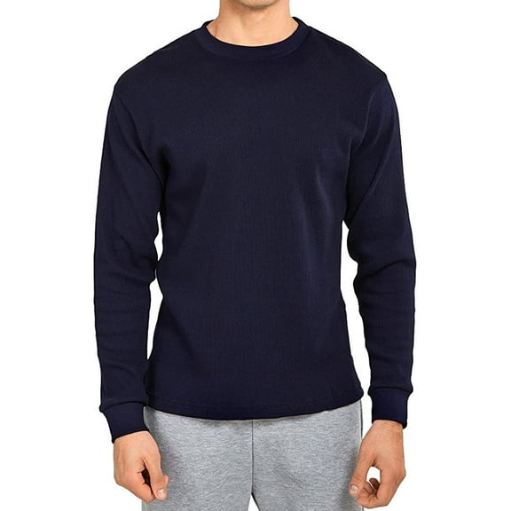 Men's Classic Fit Waffle-Knit Heavy Thermal Shirt XX-Large, Navy