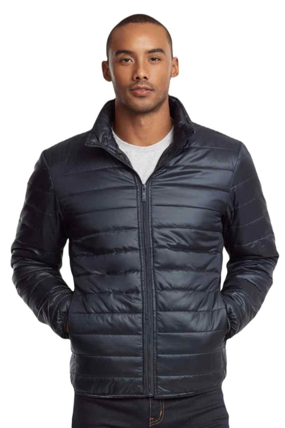 Men's Classic Fit Puff Jacket, Navy, M, 1 Piece