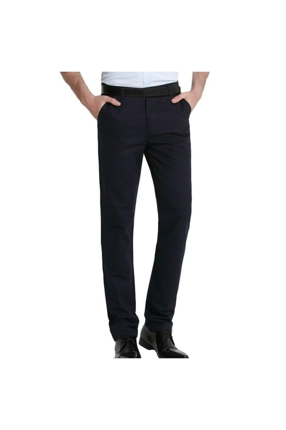 Men's Classic Fit Workday Pants Flat Front Suit Pants Regular Fit Dress Pants Wrinkle-Free Stretch Casual Pants Comfort Dress Trousers