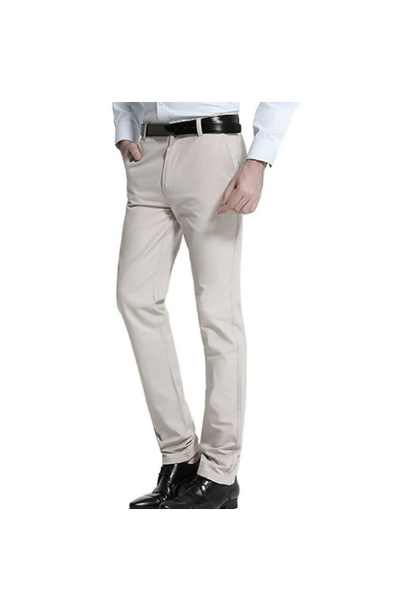 Men's Classic Fit Workday Pants Flat Front Suit Pants Regular Fit Dress Pants Wrinkle-Free Stretch Casual Pants Comfort Dress Trousers