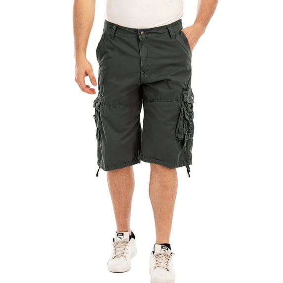 Men's Classic Flight Short  Basic Cargo Short Below Knee Shorts Capri Pants Elastic Waist Cargo Shorts Cotton Relaxed Fit Outdoor Multi Pocket Work Shorts