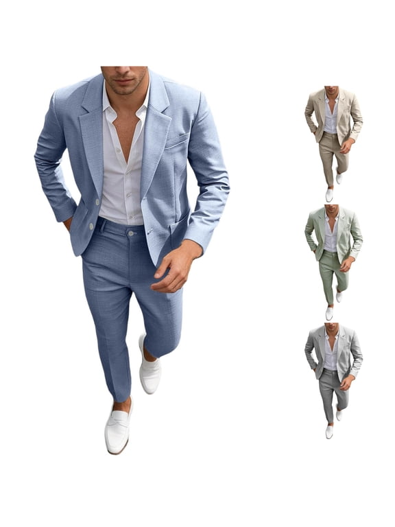 Men's Classic Formal Suit Set Tailored Fit Wedding Groom Business Attire