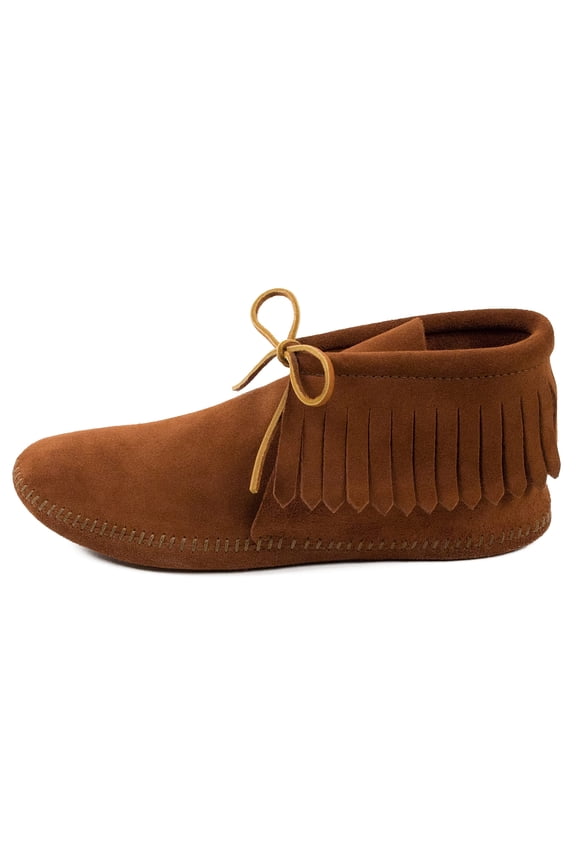 Men's Classic Fringe Boot, Soft Leather Sole Brown, 12 M US