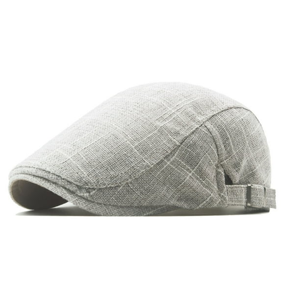 Men's Classic Herringbone Tweed Wool Blend Flat Cap Ivy Gatsby Newsboy Cabbie Driving Hat
