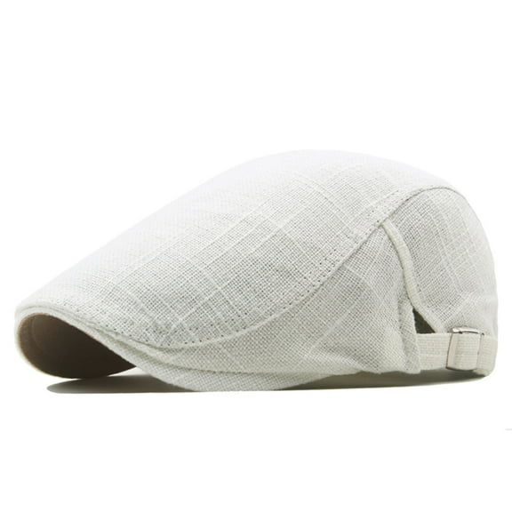 Men's Classic Herringbone Tweed Wool Blend Flat Cap Ivy Gatsby Newsboy Cabbie Driving Hat