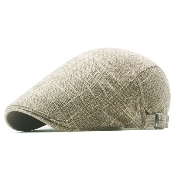 Men's Classic Herringbone Tweed Wool Blend Flat Cap Ivy Gatsby Newsboy Cabbie Driving Hat