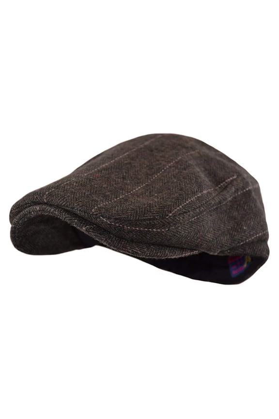 Men's Classic Herringbone Tweed Wool Blend Newsboy Ivy Hat(Large)