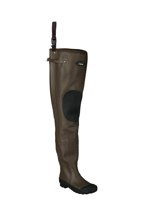 Frogg Togggs Classic II Hip Boots for Men, Waterproof Cleated Hip Waders for Fishing, Brown, Size 11