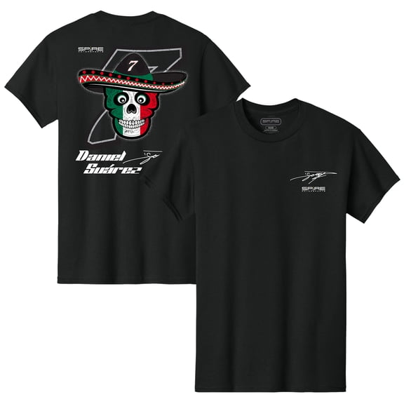 Men's Classic Ink Black Daniel Suarez Spire Motorsports Tri-Blend T-Shirt