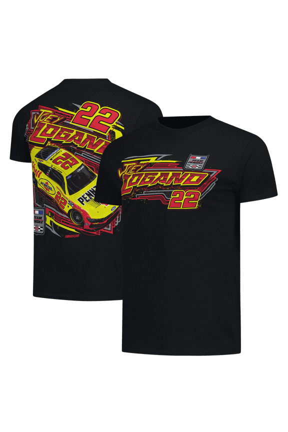 Men's Classic Ink Black Joey Logano Shell Pennzoil Flash T-Shirt