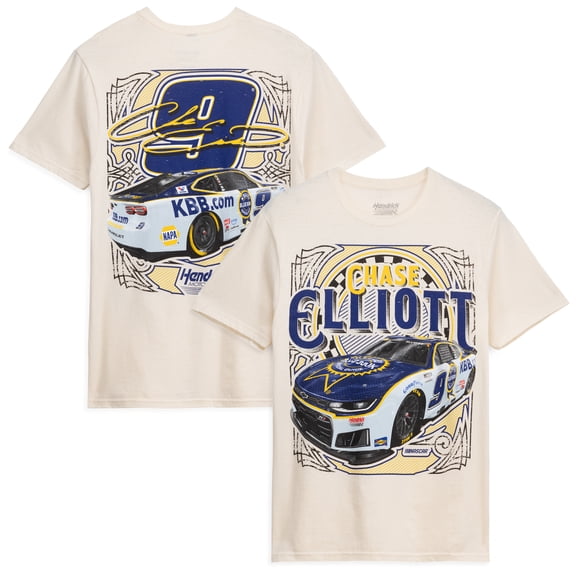 Men's Classic Ink Cream Chase Elliott #9 Kelley Blue Book 2026 T-Shirt