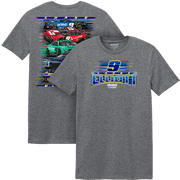 Men's Classic Ink Heather Charcoal Chase Elliott Car T-Shirt