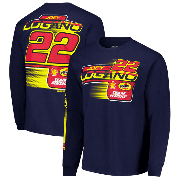 Men's Classic Ink Navy Joey Logano Shell-Pennzoil Long Sleeve T-Shirt
