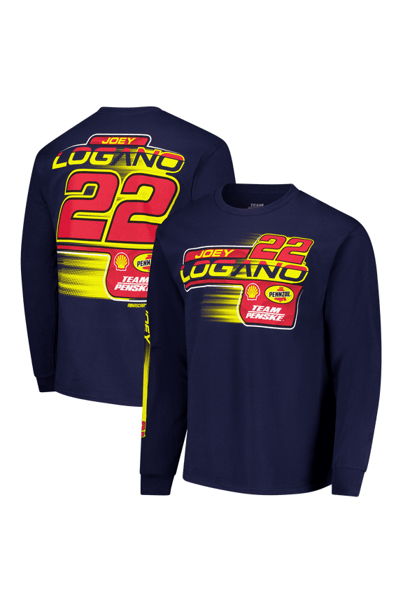 Men's Classic Ink Navy Joey Logano Shell-Pennzoil Long Sleeve T-Shirt
