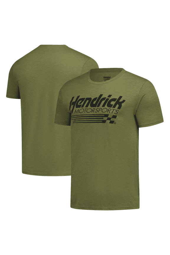 Men's Classic Ink  Olive Hendrick Motorsports Tri-Blend Logo T-Shirt