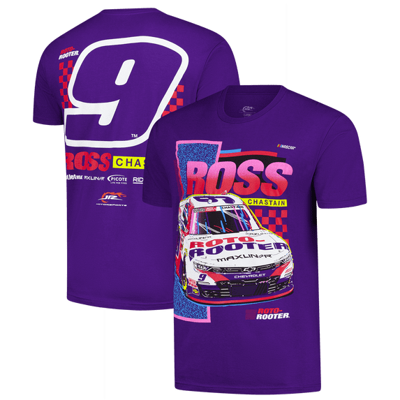 Men's Classic Ink Purple Ross Chastain Roto 2-Spot T-Shirt