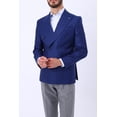 thumbnail image 1 of Men's Classic Jacket, Quality Soft Texture 88% Wool Light Navy Blue Double Breasted Jacket, 1 of 3