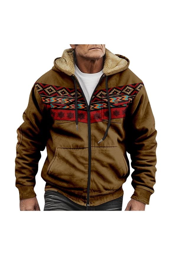 Men's Classic Jacket with Stand Collar, Insulated and Breathable, Windproof and Comfortable, Perfect for Casual Wear, Outdoor Events, and Thanksgiving Holidays,Light Brown,L