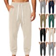 thumbnail image 1 of Men's Classic Jogger Sweatpants, Elastic Waist Drawstring Tapered Casual Pants with Ribbed Cuffs and Pockets for Daily Walking, 1 of 2