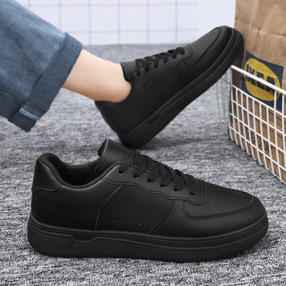 Men's Classic Leather White Skate Shoes Waterproof Wear Resistant Casual Daily Walking Sneakers